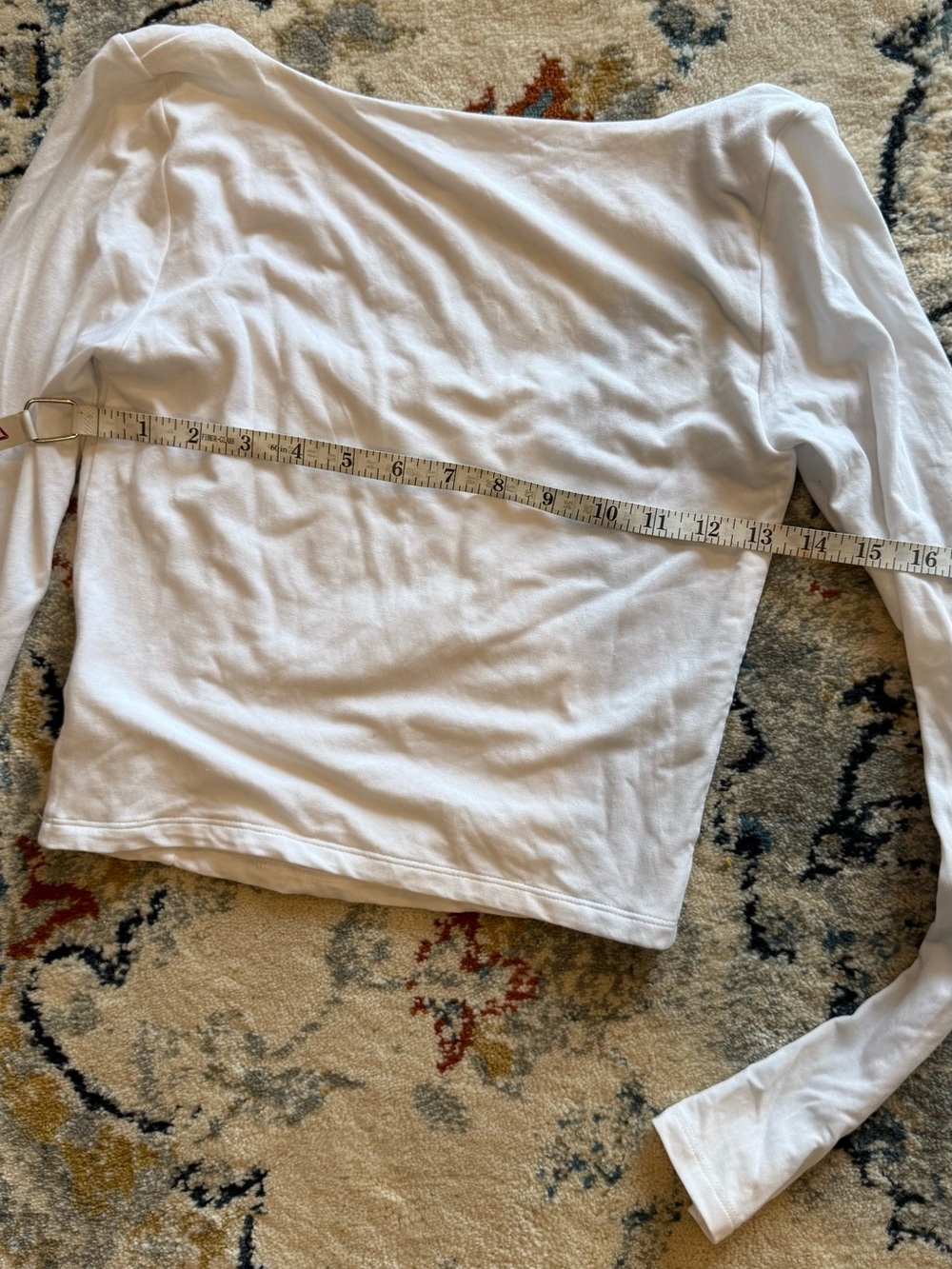 Wilfred White Ruched Square Neck Long Sleeve Tee - Picture 2 of 3